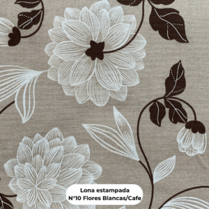 Lona N°10 Flores Blancas/Café