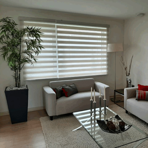Cortinas Roller Duo Seda Blanco