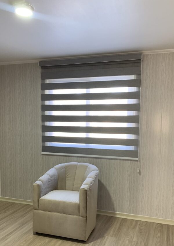 Roller Duo Blackout Luxor Gris Con Cenefa Personalizada