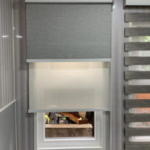 Roller Doble - Blackout Gris y Screen Blanco 5%