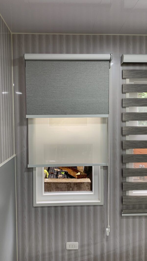Roller Doble - Blackout Gris y Screen Blanco 5%