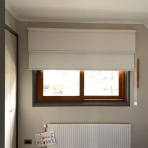 Roller Doble - Blackout Blanco Hueso Y Screen Blanco 5% (Invertido)