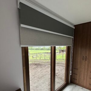 Roller Doble - Blackout Gris y Screen Grafito 3% Con Cenefa