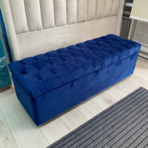 Banqueta baul capitoné en felpa